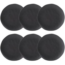 Conjunto 6 Pratos Rasos Cerâmica Orgânico Preto Matte 26,5cm Porto Brasil Mesa Posta Jantar Almoç - 1 Conjunto 6 Pratos Rasos Cerâmica Orgânico Preto Matte 26,5cm Porto Brasil Mesa Posta Jantar Almoç - 1