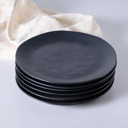 Conjunto 6 Pratos Rasos Cerâmica Orgânico Preto Matte 26,5cm Porto Brasil Mesa Posta Jantar Almoç - 6 Conjunto 6 Pratos Rasos Cerâmica Orgânico Preto Matte 26,5cm Porto Brasil Mesa Posta Jantar Almoç - 6