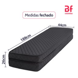 Colchão Solteiro Dobrável 3 em 1 Espuma D33 Firme a Vácuo Bf Colchões - 3