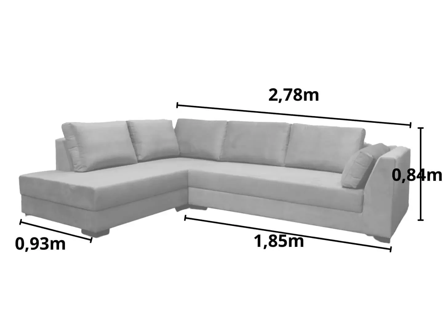 Sofá de Canto 5 Lugares - Sued Aveludado - Oni001:marrom - 3