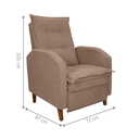 Ver imagem 2 de Poltrona Utrecht Cinza em Bouclé 72x140cm Reclinável para Sala e Quarto