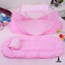 Berço Bebê Portátil Tenda Mosquiteiro Cama 3 Peças Menina Rosa Lorben - 2