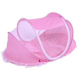 Berço Bebê Portátil Tenda Mosquiteiro Cama 3 Peças Menina Rosa Lorben - 3