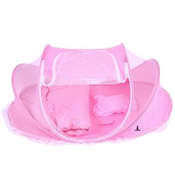 Berço Bebê Portátil Tenda Mosquiteiro Cama 3 Peças Menina Rosa Lorben - 4
