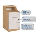 Ver imagem 4 de Mesa de Cabeceira 3 Gavetas Elegance Canelado Marrom