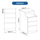 Ver imagem 3 de Mesa de Cabeceira 3 Gavetas Elegance Canelado Marrom