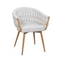 Ver imagem 4 de Kit 6 Cadeira de Aproximação Eloá Estrutura Aço Carbono Laminado Natural com Estofado Linho Cru