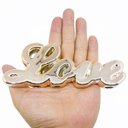 Ver imagem 3 de Kit Escultura Palavra + Porta Retrato Decorativo Enfeite Top - Love Rose + Porta Retrato