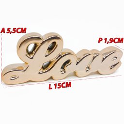 Kit Escultura Palavra + Porta Retrato Decorativo Enfeite Top - Love Rose + Porta Retrato - 5
