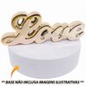 Kit Escultura Palavra + Porta Retrato Decorativo Enfeite Top - Love Rose + Porta Retrato - 4