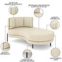 Ver imagem 3 de Chaise Longue Divã 164cm Braço Direito Logus D06 Linho Creme - Mpozenato
