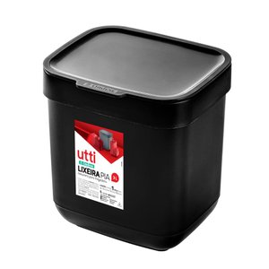 Lixeira de Pia 3l Preto Utti Ordene