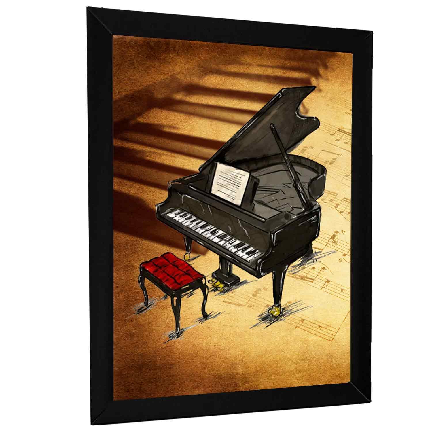 Quadro Decorativo Piano Pianista