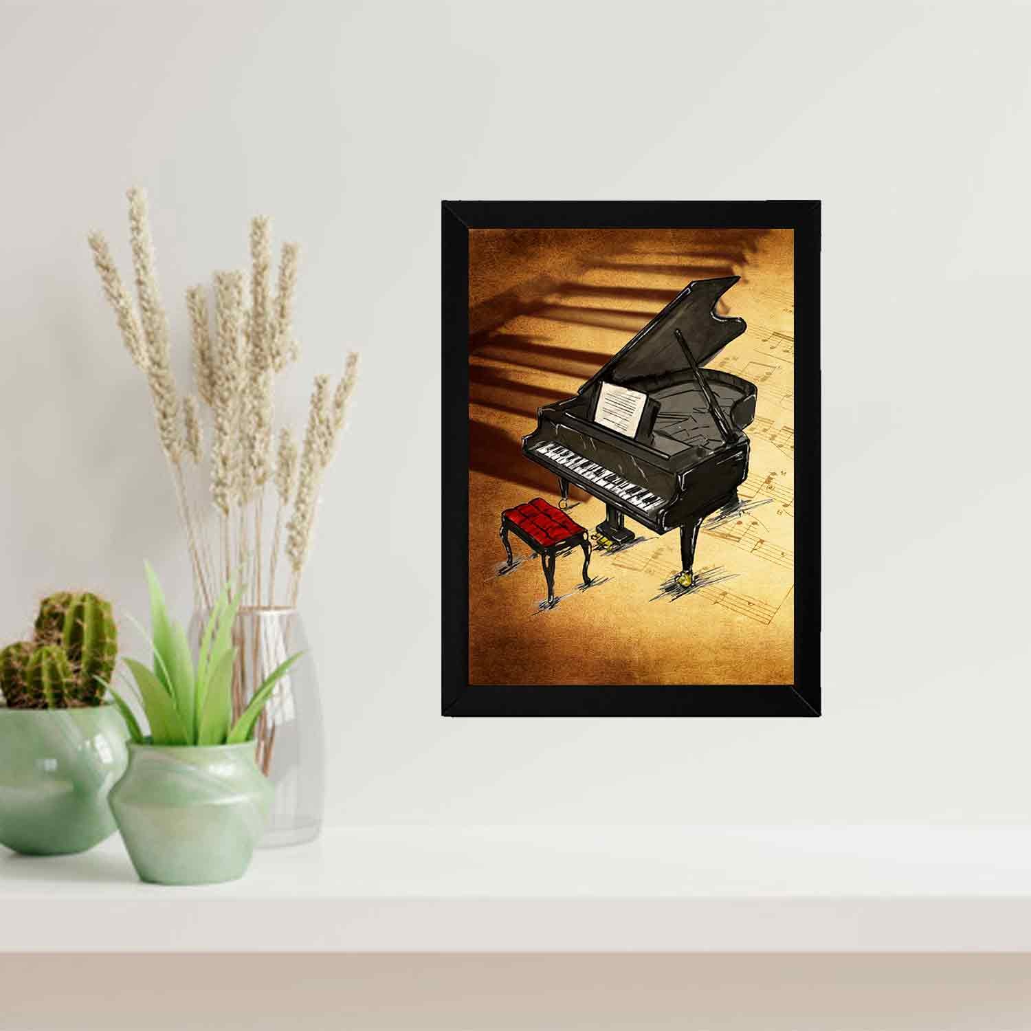 Quadro Decorativo Piano Pianista - 2