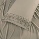 Ver imagem 2 de Jogo de Cama Queen 4 Peças Toque Acetinado Super Macio com Renda Habitat