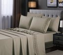Ver imagem 1 de Jogo de Cama Queen 4 Peças Toque Acetinado Super Macio com Renda Habitat