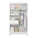 Ver imagem 3 de Guarda Roupa Roupeiro Siena 5 Portas 1 Gaveta Detalhes Frisados e Espelho Branco Rosa Azul Moval