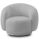 Ver imagem 2 de Kit 02 Poltronas Giratória Orgânica para Sala Living Elodie M05 Bouclê Cinza - Lyam Decor