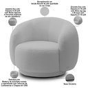 Ver imagem 3 de Kit 02 Poltronas Giratória Orgânica para Sala Living Elodie M05 Bouclê Cinza - Lyam Decor