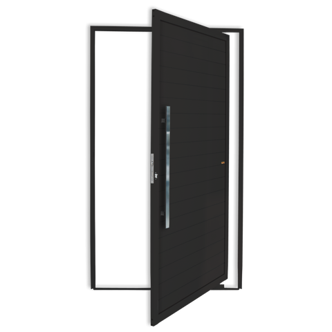Porta Pivotante Alumínio Lambril c/Puxador e.Preto 100 Brimak