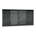 Ver imagem 1 de Veneziana Alumínio Elite 6 Folhas Moveis 100 x 150 V.Liso Preto Brimak
