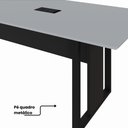 Ver imagem 5 de Mesa de Reunião Retangular 2,70 m X 0,90 m Tampo Bipartido Pés Quadro Bordas Chanfradas e 2 Caixas