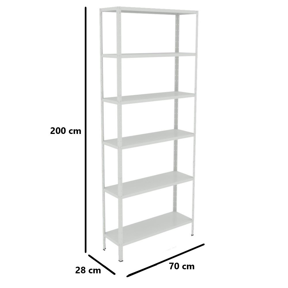 Estante Aço 6 Prateleiras Livros Cozinha Quarto Eaf013 Branco - 2