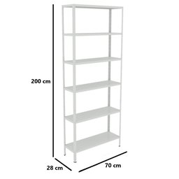 Estante Aço 6 Prateleiras Livros Cozinha Quarto Eaf013 Branco - 2
