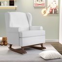 Ver imagem 2 de Kit 2 Poltronas De Amamentação Com Balanço Malu Base De Madeira P02 Facto Branco Fosco - Lyam
