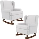 Ver imagem 1 de Kit 2 Poltronas De Amamentação Com Balanço Malu Base De Madeira P02 Facto Branco Fosco - Lyam