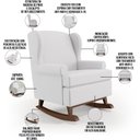 Ver imagem 4 de Kit 2 Poltronas De Amamentação Com Balanço Malu Base De Madeira P02 Facto Branco Fosco - Lyam