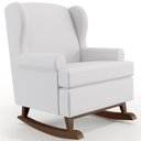Ver imagem 3 de Kit 2 Poltronas De Amamentação Com Balanço Malu Base De Madeira P02 Facto Branco Fosco - Lyam