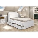 Ver imagem 1 de Cama Solteiro Tamires Baú branco e Com Auxiliar