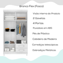 Ver imagem 4 de Roupeiro 4p 2g Moden 3565 100 Cm Branco Flex Incp