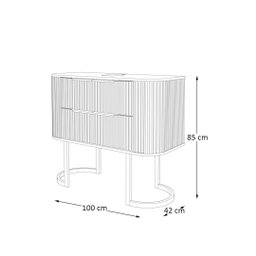 Gabinete Alice 1 Metro com Pés - Fabribam Branco - 3