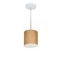 Ver imagem 1 de Lustre Pendente Cilíndrico Vivare Md-4200 Cúpula em Tecido 14x15cm - Bivolt - Palha - Bivolt