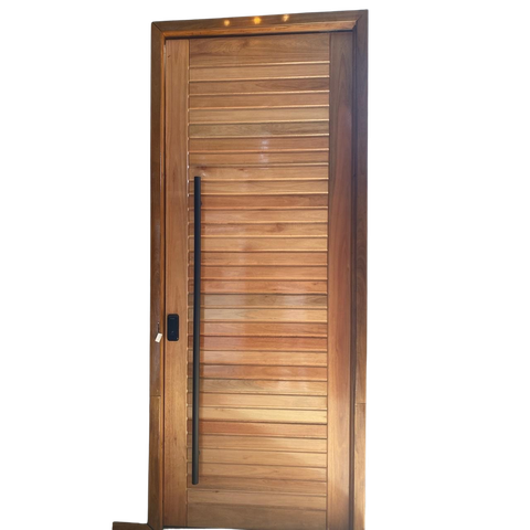 Porta Pivotante De Madeira Maciça C/ FECHADURA ELETRONICA PADO  2,40 x 1,18