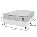 Ver imagem 3 de Cama Box Colchão Casal Espuma D33 Vangogh Pillow Top 138x188x67cm Linho Branco Hellen