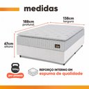 Ver imagem 3 de Cama Box Colchão Casal Espuma D33 Vangogh Pillow Top 138x188x67cm Branco Hellen