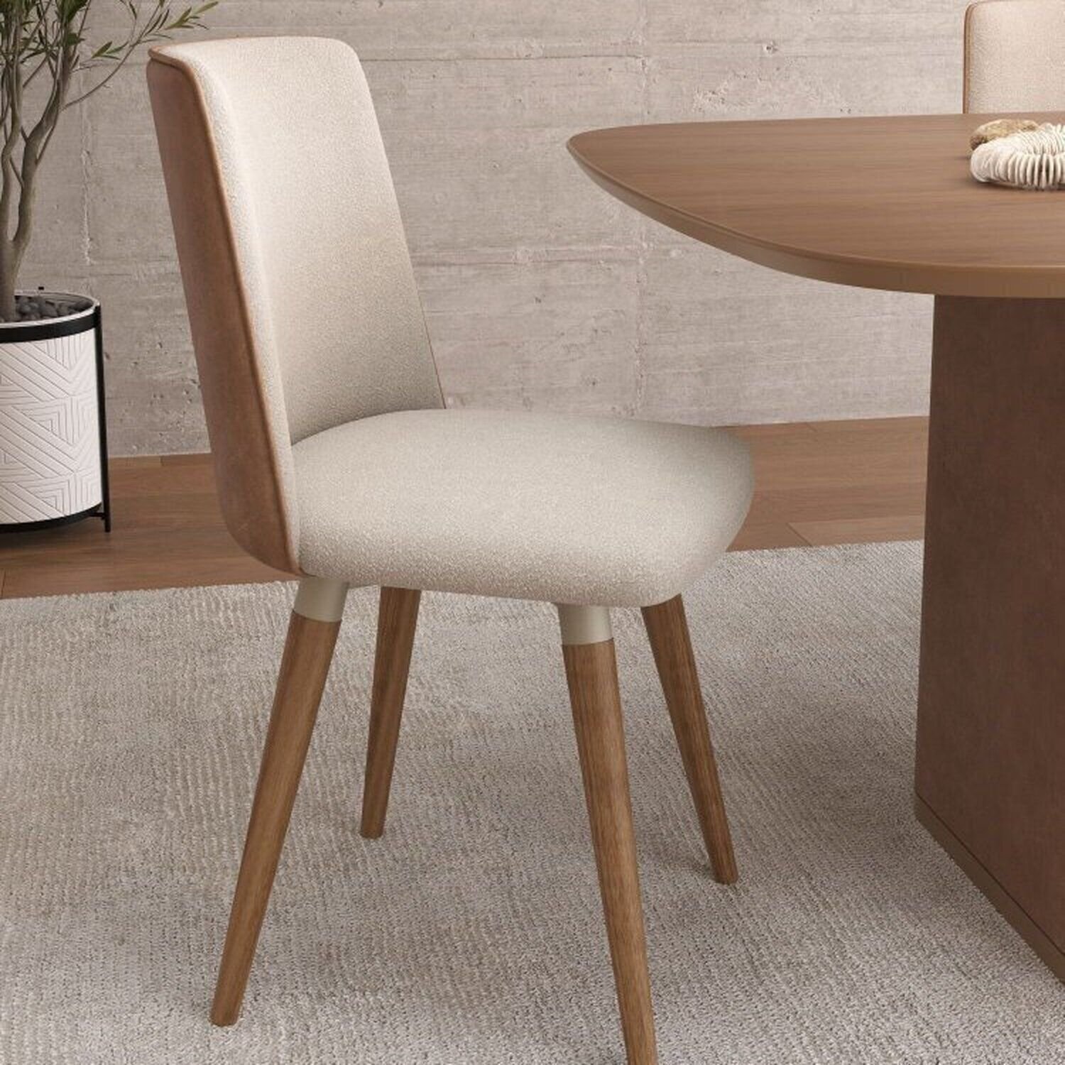 Conjunto Sala de Jantar Lintz Retangular com 8 Cadeiras Giratórias