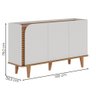 Aparador Buffet com 3 Portas e Pés de Madeira Maciça Off White Matte-freijo Off White Matte-freijo - 3