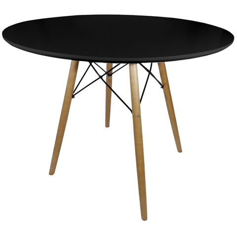 Mesa Jantar Redonda 80cm Preto MDF Eiffel Charles Eames