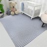 Tapete Sala Quarto Infantil 1,40 X 2,00m Artesanal Antiderrapante Chevron Moderno Rústico Azul - 2
