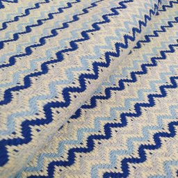 Tapete Sala Quarto Infantil 1,40 X 2,00m Artesanal Antiderrapante Chevron Moderno Rústico Azul - 5