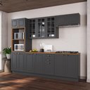 Ver imagem 1 de Cozinha Modulada Completa Americana 100% MDF 270cm com Rodapé Provence Multimóveis Crink-CPL005