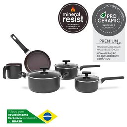 Conjunto de Panelas Antiaderente Brinox Preserve Cinza 5 peças - 2