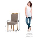 Ver imagem 5 de Mesa de Jantar Lins 160cm Canto Arredondado com Vidro Nature Off White com 6 Cadeiras Bella Amêndoa