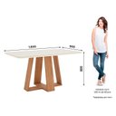 Ver imagem 3 de Mesa de Jantar Lins 160cm Canto Arredondado com Vidro Nature Off White com 6 Cadeiras Bella Amêndoa