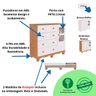 Quarto de Bebê Amêndoa Completo Berço Guardaroupa Cômoda Mdf - 5