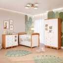 Ver imagem 2 de Quarto de Bebê Amêndoa Completo Berço Guardaroupa Cômoda Mdf